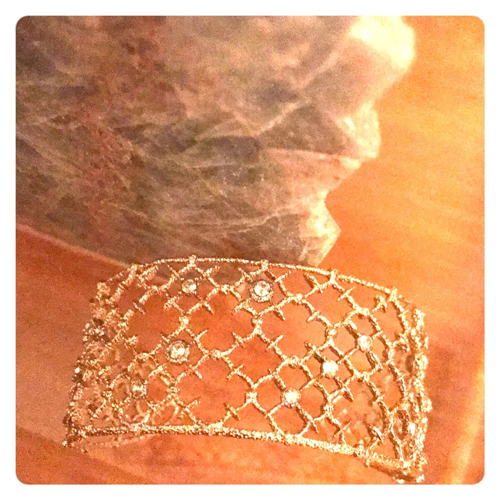 Alexis Bittar Crystal Studded Lace Cuff Bracelet